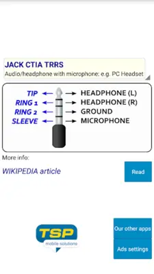 Audio Connectors Pinouts android App screenshot 0