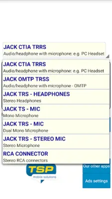 Audio Connectors Pinouts android App screenshot 1